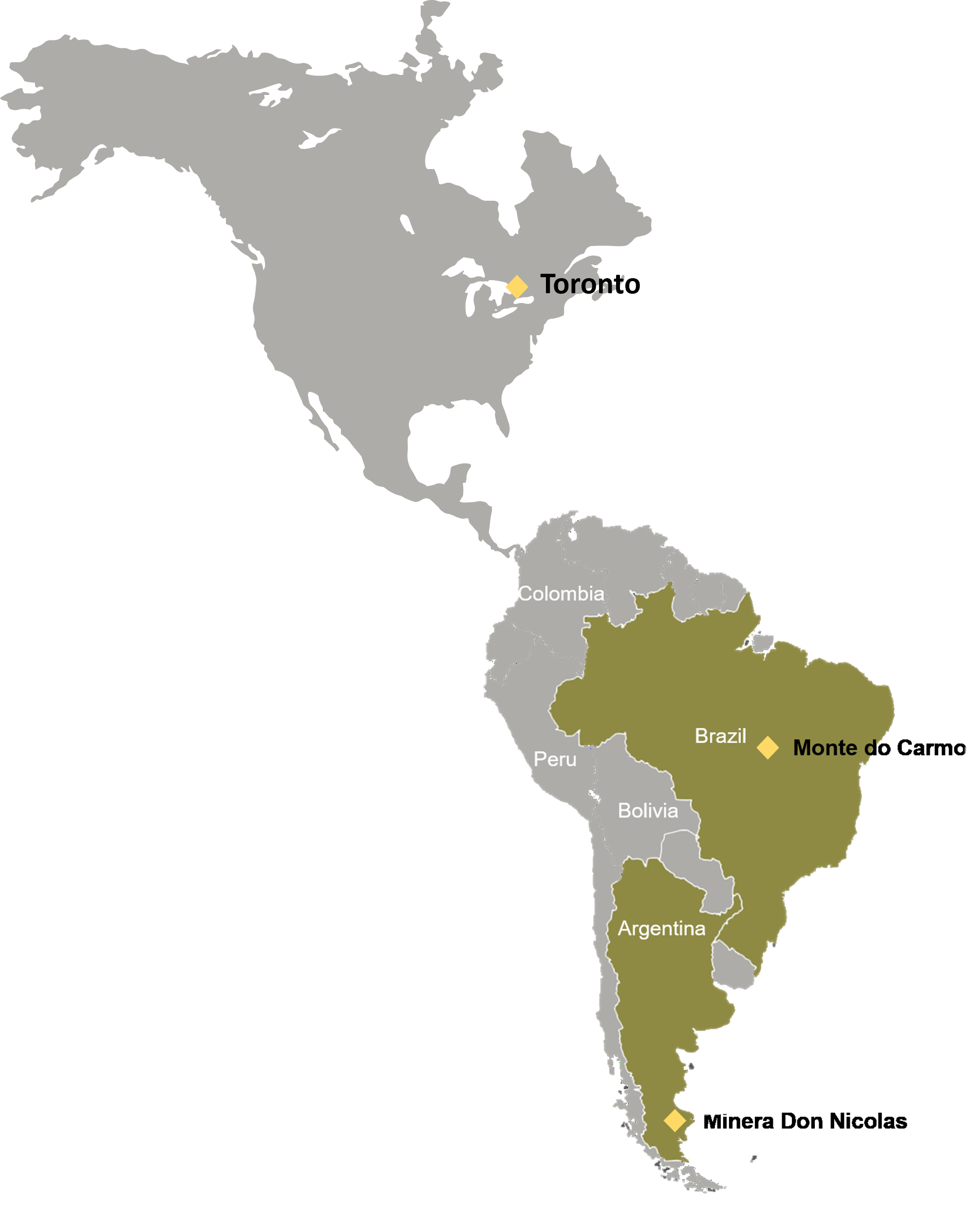NA & SA VECTOR MDN and MDC South America map